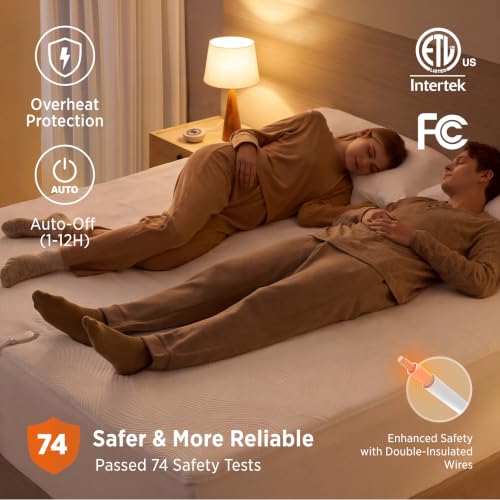 Bedsure Queen Heated Mattress Pad with 350G Air Fabric & Dual Controls