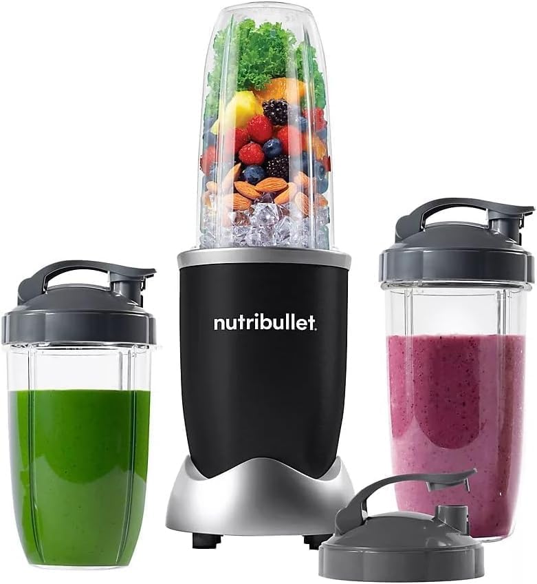 NutriBullet Pro 900W Blender - Exclusive Single-Serve Bundle in Black Stainless Finish