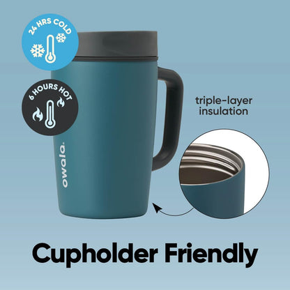 Owala SmoothSip Stainless Steel Travel Mug - 100% Leak Proof, Insulated, 12oz, BPA Free, Hot & Cold Drinks