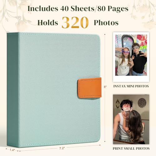 Mini Photo Album Green for Polaroid Hi-Print 2x3 and Snap - Holds 320 Photos