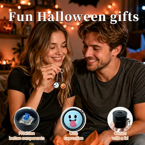Halloween Fidget Keychain Stress Relief Toy Pack - 4 Spooky Designs