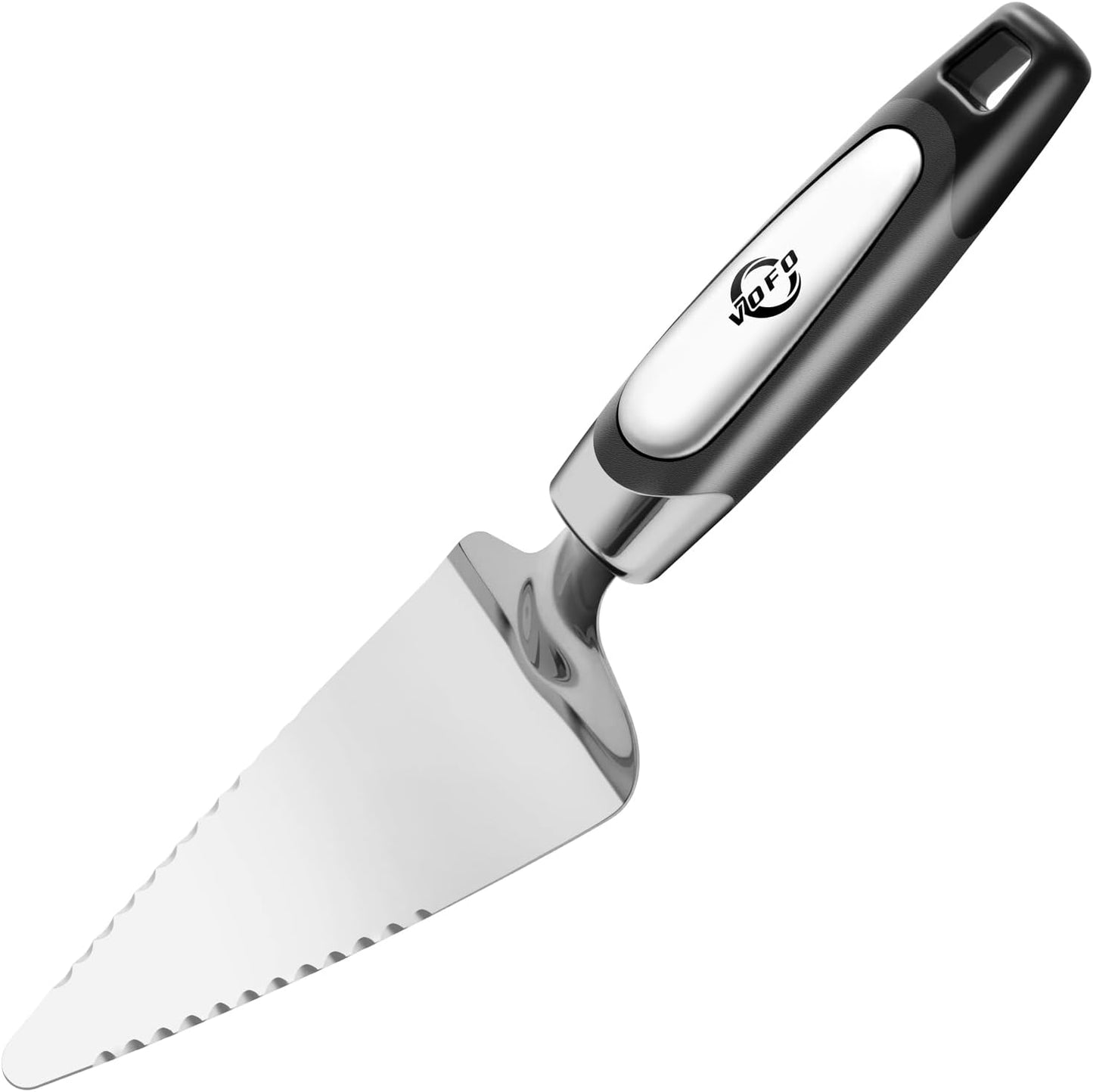 Regine Switzerland Stainless Steel Pie Server - Versatile Cake & Pizza Cutter | Sleek Black Design