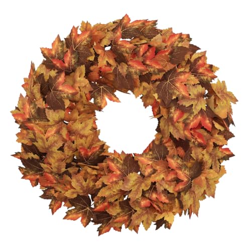 20 Inch Fall Maple Leaf Wreath for Front Door - Autumn Fall Decor - Fall Wreaths