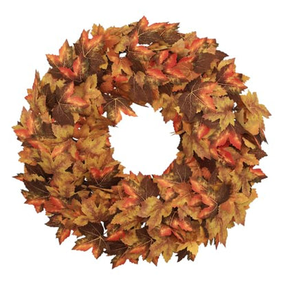 20 Inch Fall Maple Leaf Wreath for Front Door - Autumn Fall Decor - Fall Wreaths