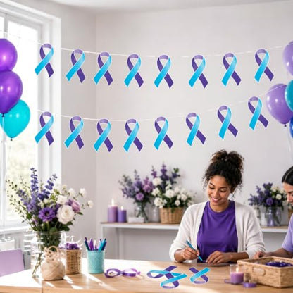 Suicide Prevention Awareness Ribbon Paper Cutouts - 50 Pack