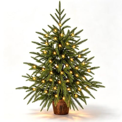 Green 2ft Prelit Artificial Norfolk Pine Christmas Tree - Indoor Decor