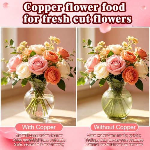 Copper Flower Food Tag for Fresh Cut Flowers - Eco Reusable Water Clarifier