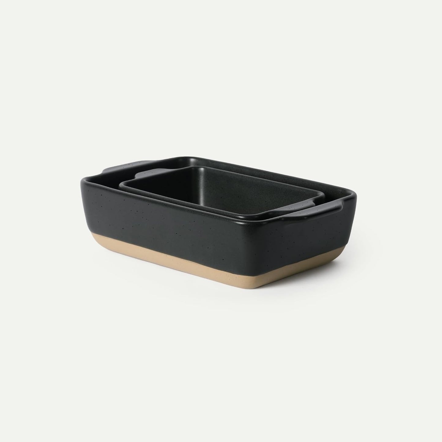 Mora Ceramic Baking Dishes Set of 2 - Versatile Casserole & Loaf Pans | 7x11 in, Porcelain, Freezer Safe - Liquorice