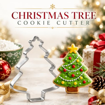 9-Piece Stainless Steel Christmas Cookie Cutter Set for Baking & Decorations