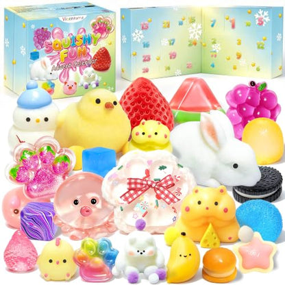 Kids Advent Calendar with 24 Squishy Toys - Christmas Countdown Gift