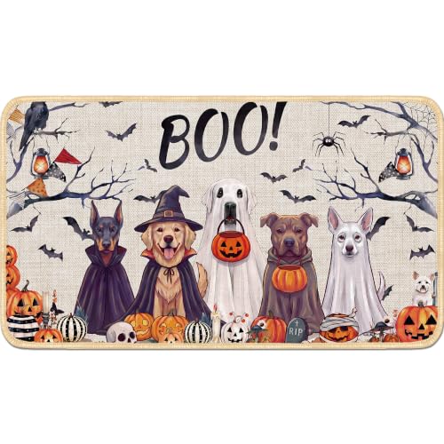 Halloween Ghost Dog Doormat 28x16 inches - Ghost Puppy Variation