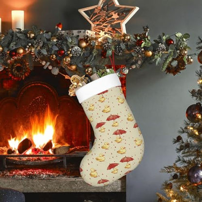 Raindrop Ducks Christmas Stockings with White Soft Plush Cuff - Holiday Decor