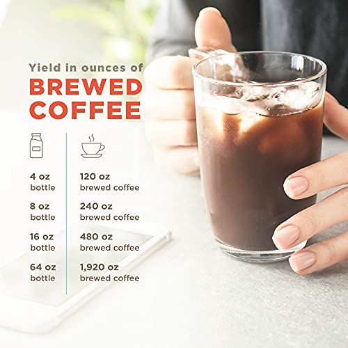 Decaf Colombian Coffee Concentrate, Unsweetened Cold Brew & Iced Coffee Distillate Liquid Java. Hand Crafted Concentrated 100% Arabica, Pure Coffee Bean Extract 8-Ounce Bottle, 40 Servings