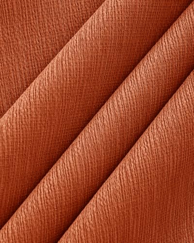 Fall Rectangular Tablecloth 6ft 2-Pack Waterproof Slub Texture Rust - 60x102
