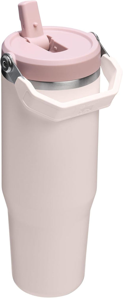 STANLEY IceFlow 2.0 Tumbler - 30 oz Insulated Stainless Steel Water Bottle | Flip Straw & Handle | Rose Quartz