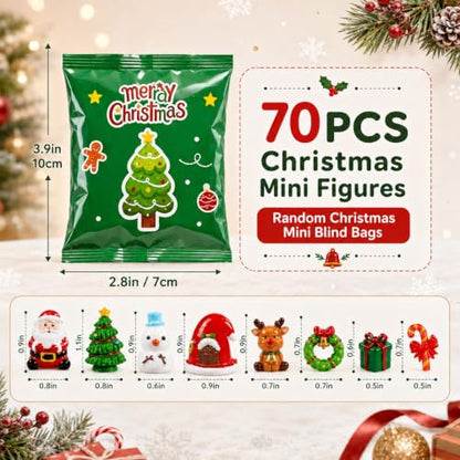 Christmas Miniature Figurines Set for Holiday Decorations and Stocking Stuffers