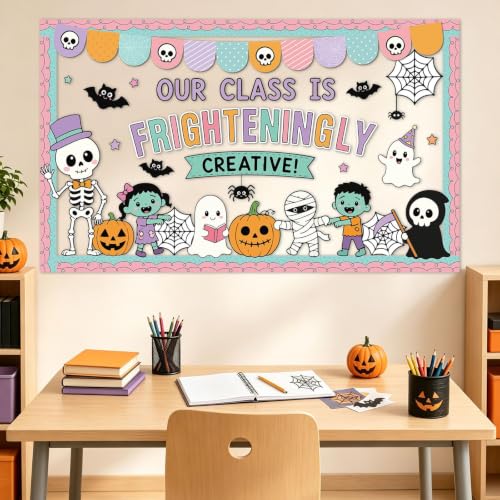 Halloween Classroom Bulletin Board Set Ghost Pumpkin Spider Decor