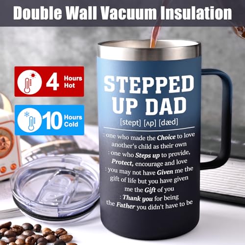 Gradient 20oz Insulated Coffee Mug for Stepdad - Father's Day Gift with Keychain
