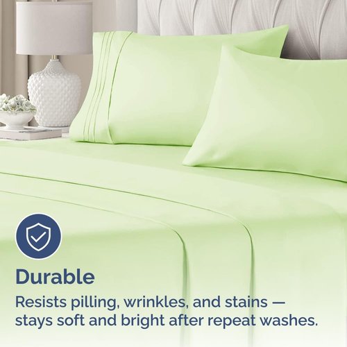 King Pillow Cases by Luxurious Living - Ultra Soft Hotel Quality - Wrinkle Free & Fade Resistant - Light Sage Green - Set of 2