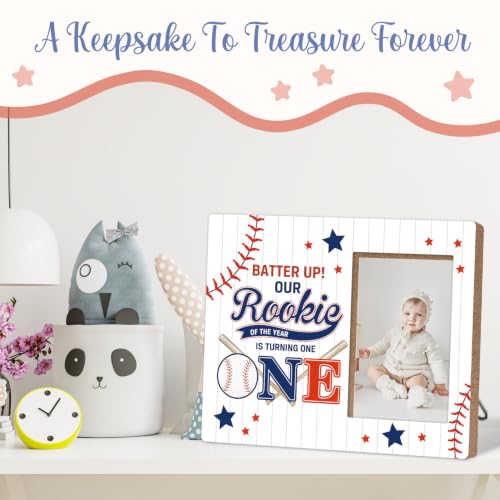 Baseball 1st Birthday Photo Frame - Baby Memory Keepsake, Party Decor