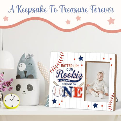 Baseball 1st Birthday Photo Frame - Baby Memory Keepsake, Party Decor