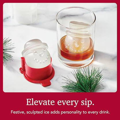 Snowman Ice Molds with Top Hats - Set of 2 Holiday Frozen Drink Ice Cubes