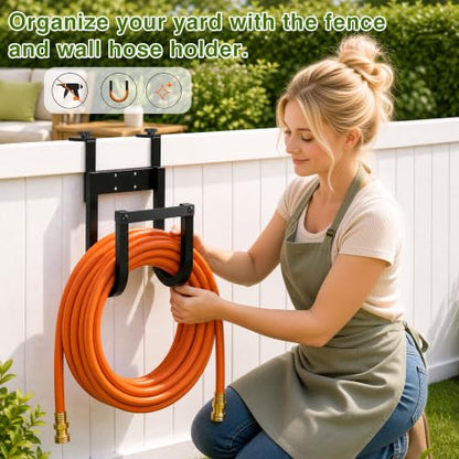 Fence Hose Hanger Wall Mount No Drill Garden Hose Holder for Deck