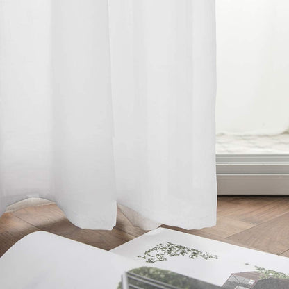 MIULEE Sheer Curtains - Elegant Lightweight Grommet Drapes for Light Filtering | 84 Inch, White, 2 Panels Set