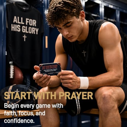 Prayer Cards for Athletes Set with Ring and Lanyard - 31 Pages on 17 Cards - Sports Prayer Support