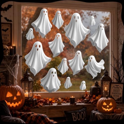 Halloween Ghost Window Clings 2 Sheets 3D Decals Indoor Decor