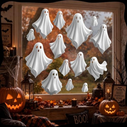 Halloween Ghost Window Clings 2 Sheets 3D Decals Indoor Decor