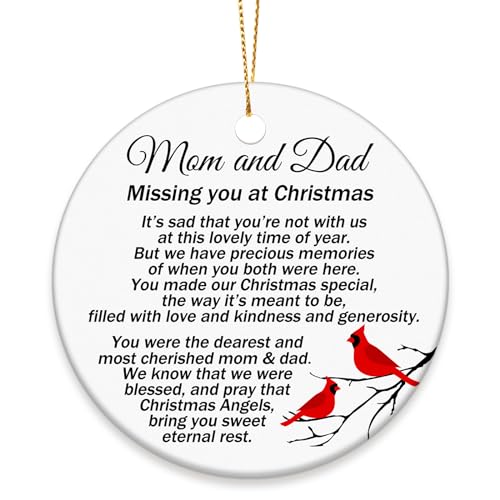 Memorial Cardinal Christmas Ornament Gift for Mom and Dad