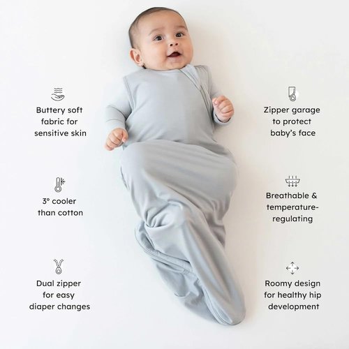 KYTE BABY Unisex Sleep Bag for Babies and Toddlers, 0.5 Tog, 97% Rayon made from Bamboo, 3% Spandex (Medium, Storm)
