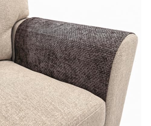 Waterproof Non-Slip Couch Arm Cover Set - Brown 20x24 Inch, 2 Pieces