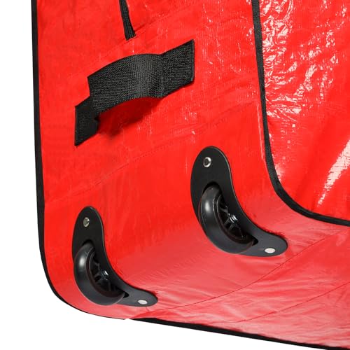 Christmas Tree Storage Bag with Wheels - Fits 7.5-9 ft Artificial Tree, Red