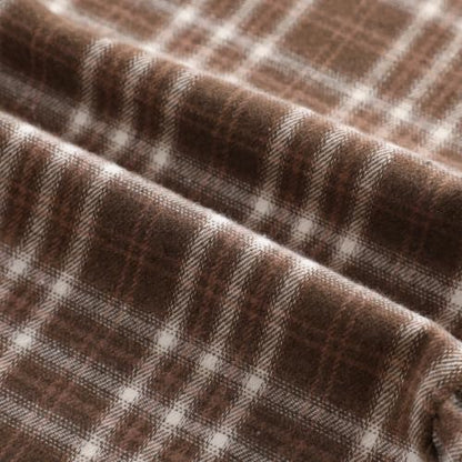 Fall Brown Gingham Table Runner Brown White Plaid Ruffle - 14x72 Inches, Cotton, Elegant Home Decor