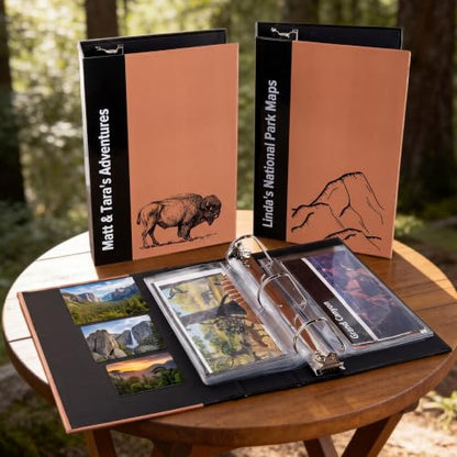 Personalized National Park Map Binder - Custom Name 3 Ring Organizer for Hiking & Travel
