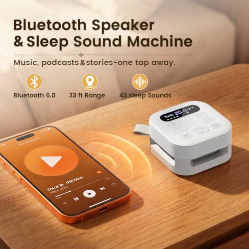 White Noise Machine for Baby & Adults with 43 Sounds, Night Light & Bluetooth