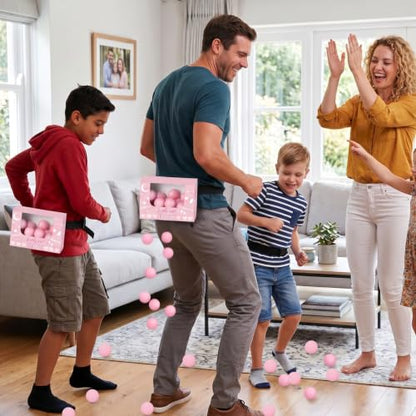 Pink Heart Baby Shower Swing Shaking Balls Activity Set for 8 Players - Pink Variation
