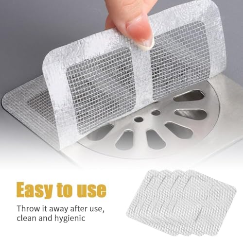 10 Pack Square Disposable Shower Drain Covers Hair Catcher - Prevent Clogs