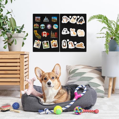 Black Magnet Board 17x11.8 Inches Metal Bulletin Board for Wall - Pack of 4