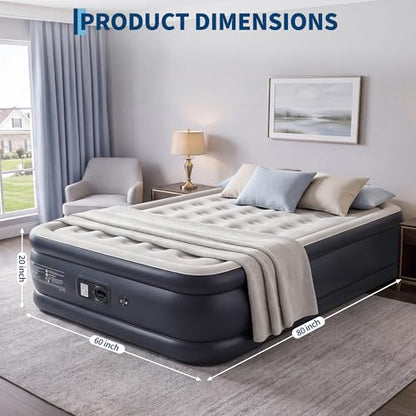 Queen Air Mattress with Built-In Pump - 20 Inch Elevated Guest Bed
