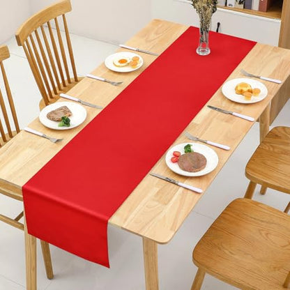 Red Satin Table Runner 12 x 108 Inches - Valentine's Day Decor, Set of 12 - Variation: Red / 12