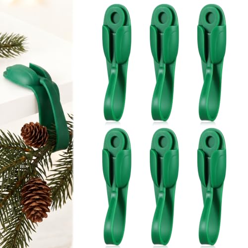 6 Pcs Christmas Garland Hangers for Mantle No Drill Silicone Hooks - Indoor Outdoor