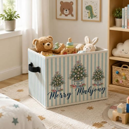 Christmas Tree Storage Bin - Collapsible Organizer Basket with Handles - Color51