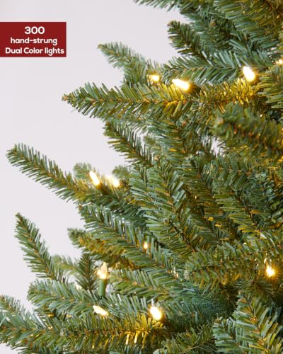 4.5FT Artificial Pre-Lit Christmas Tree with Remote Control - Blue Fir with Dual Color LED Lights