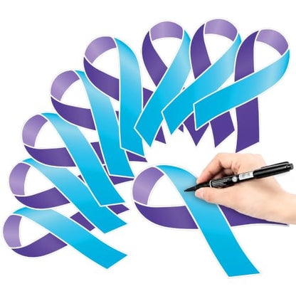 Suicide Prevention Awareness Ribbon Paper Cutouts - 50 Pack
