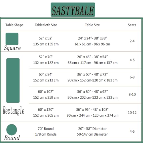 Christmas Tablecloth 60x84 Inch Green Jacquard Spill Proof Non Slip Holiday Decor
