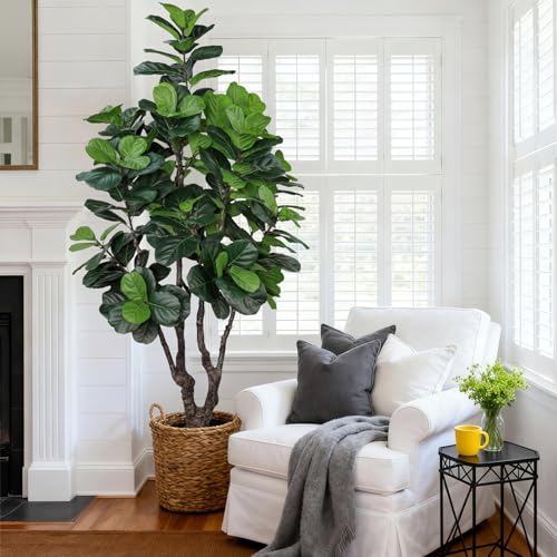 7ft Artificial Fiddle Leaf Fig Tree for Indoor Home Decor - Faux Plant