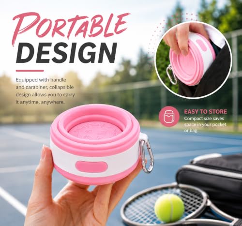 Collapsible Silicone Water Bottle Set - Blue & Pink, Reusable & Leakproof